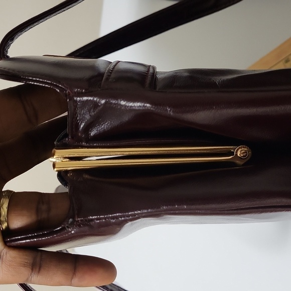 Vintage Culrelli Canada Leather bag in burgundy color - Picture 12 of 16